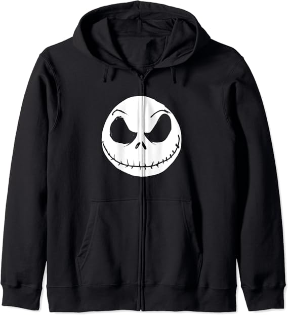 Disney The Nightmare Before Christmas Jack Skellington Face Zip Hoodie